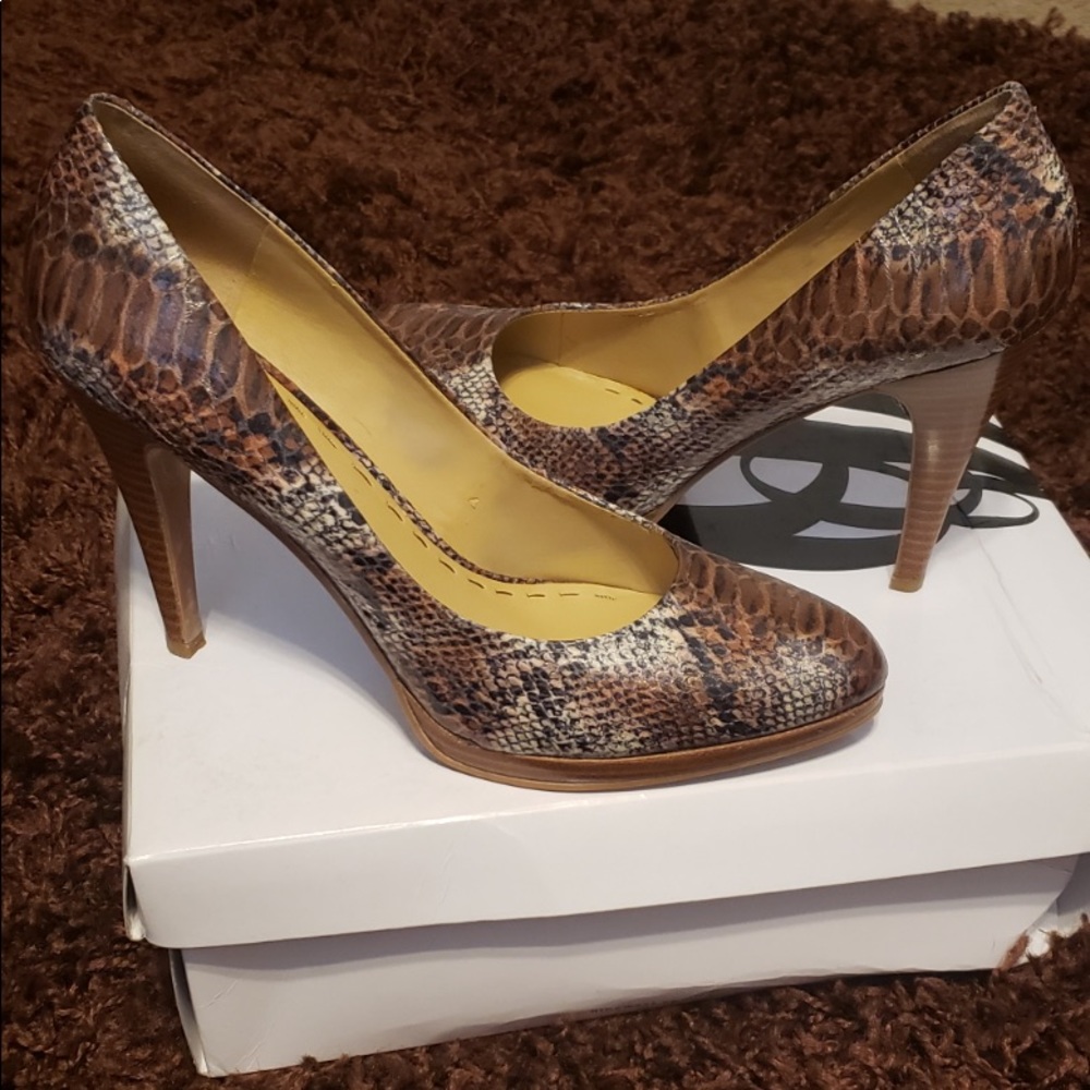 Brown Snake Skin Heels